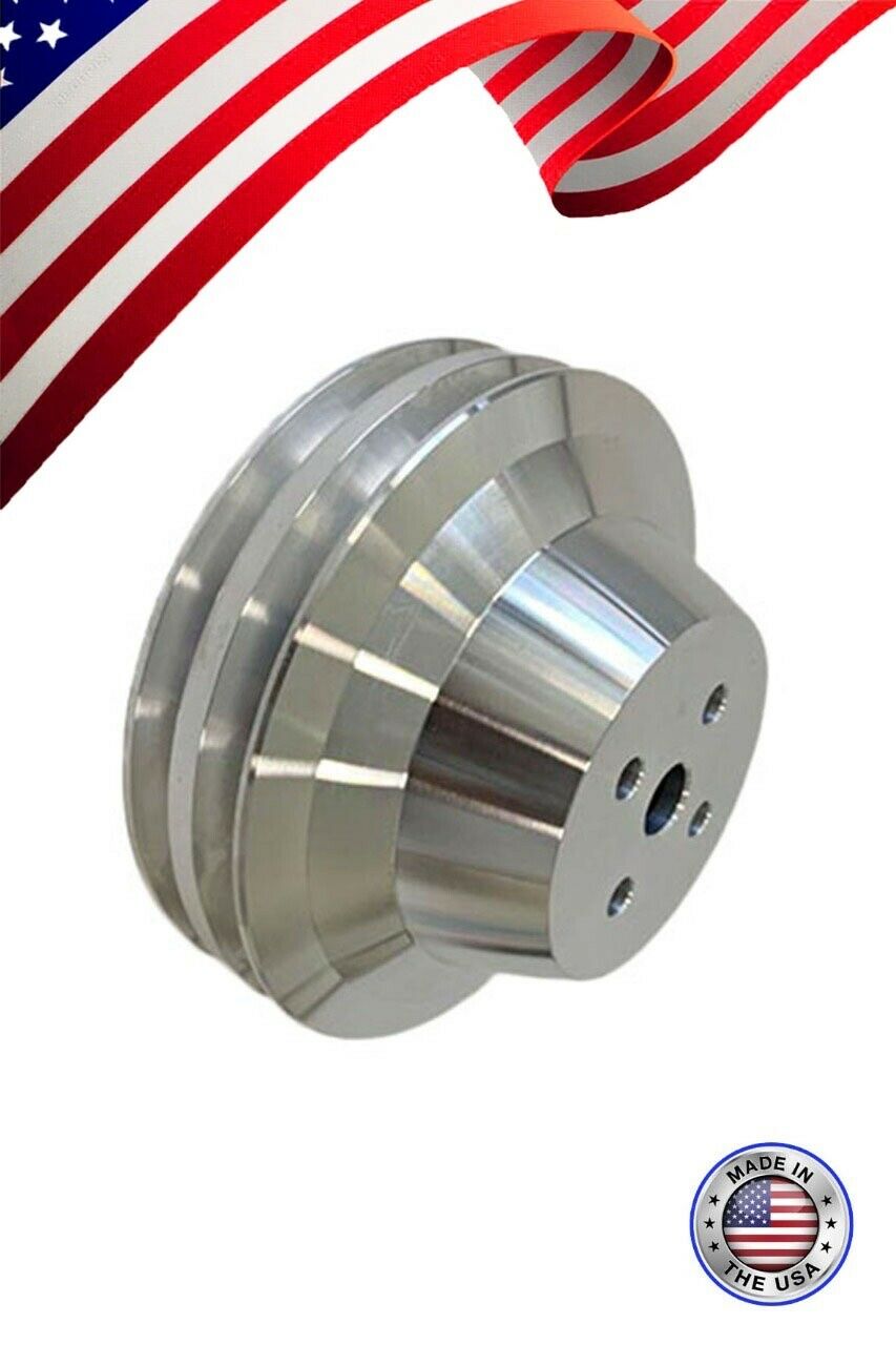 thumbnail image 2 of Small Block Chevy Water Pump Pulley - 6.6" V-Belt For Long Water Pump 350 327 Engines 2 of 12