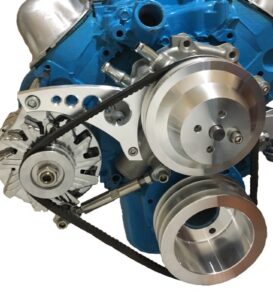 CVF Racing Black Small Block Ford 351W V-Belt Kit – SBF With 4-Bolt Alternator & PS (B-351W-PS-SYSTEM-D-4-F)