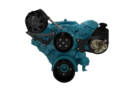 Pontiac Mid Mount Serpentine Pulley Conversion kit Alt PS 350 400 428 455 BLACK