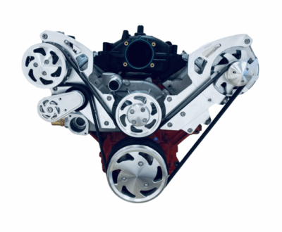 LS Serpentine Pulley conversion Kit ALT PS AC Camaro Style Balancer High Mount - Image 5