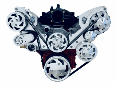 LS Serpentine Pulley conversion Kit ALT PS AC Camaro Style Balancer High Mount