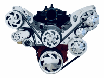LS Serpentine Pulley conversion Kit ALT PS AC Camaro Style Balancer High Mount