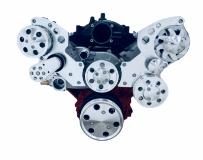 LS Serpentine Pulley conversion Kit ALT PS AC Camaro Style Balancer High Mount - Image 3