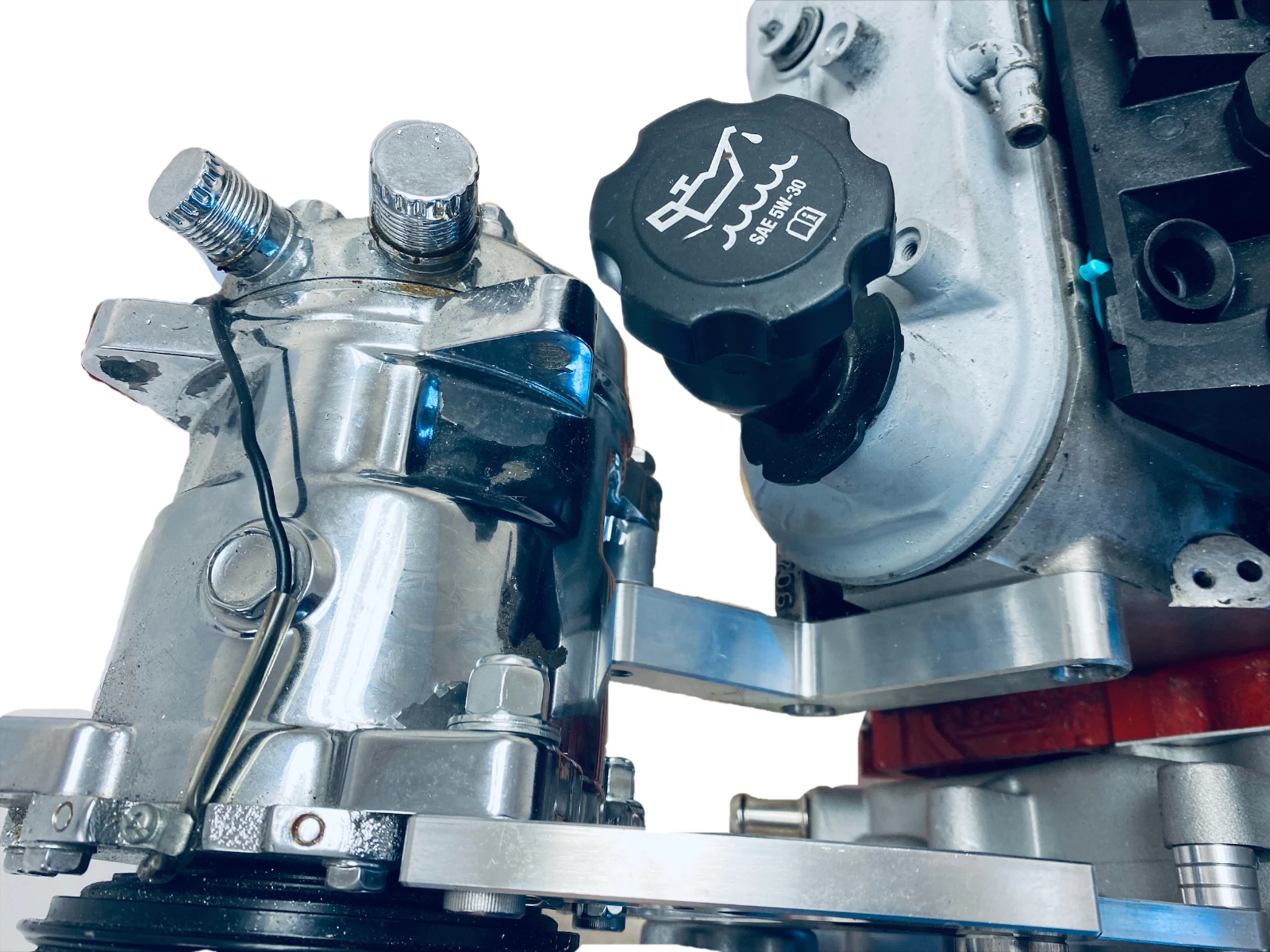 LS A/C Bracket using 508 Compressor and Corvette balancer spacing - Image 4